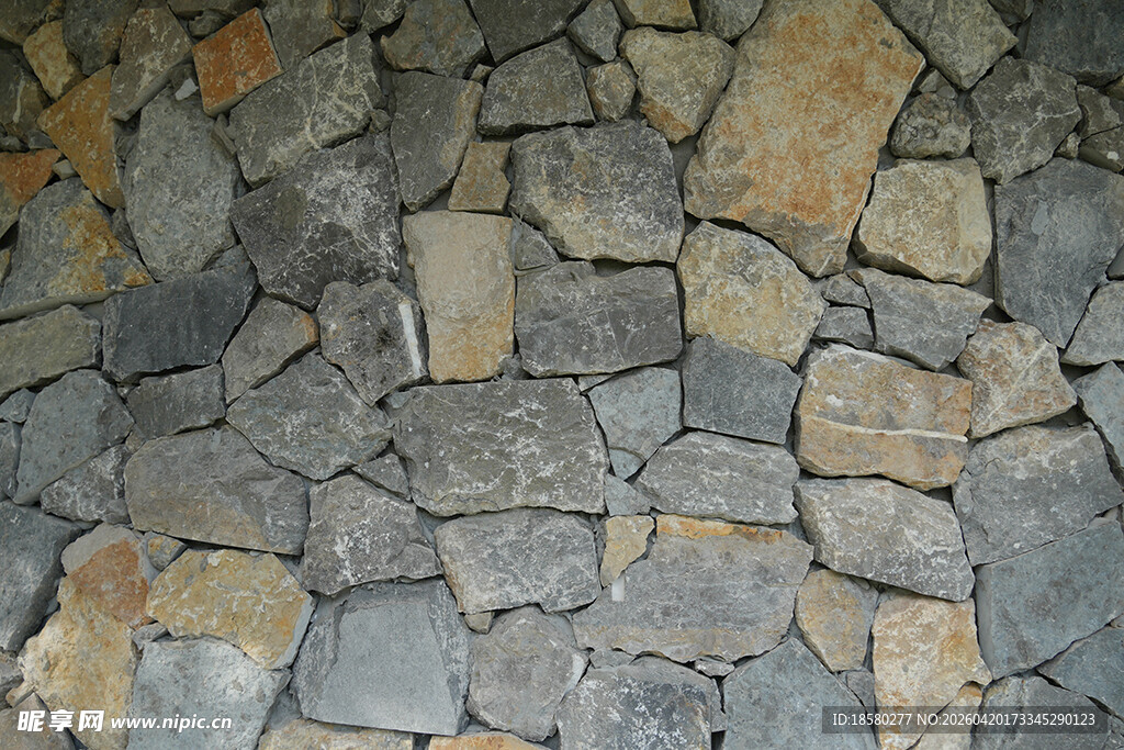 石砌墙面纹理特写
