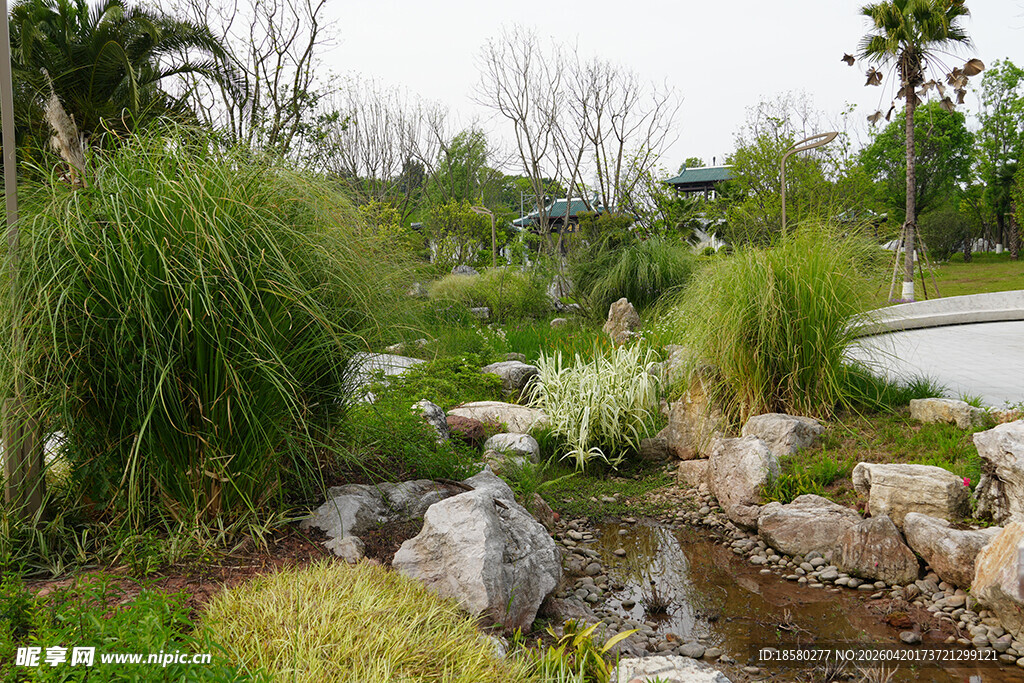 自然风园林景观溪流景致