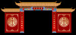 中式喜庆牌坊