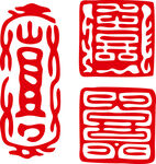 传统红色印章图案