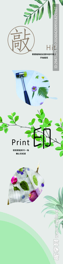 创意绿植与昆虫插画图