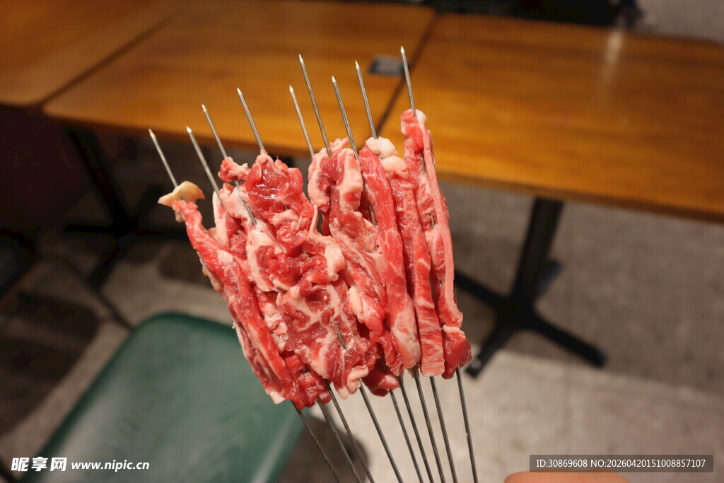新鲜牛肉串