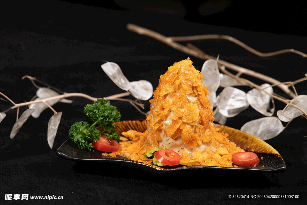 香脆玉米片摆盘