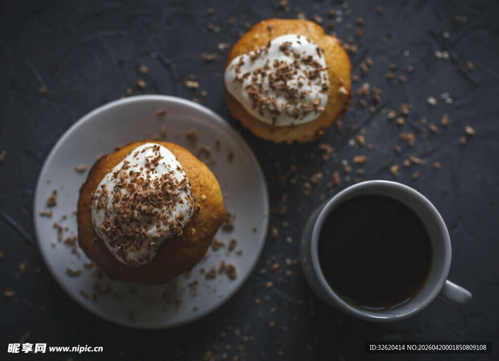 美味松饼配咖啡