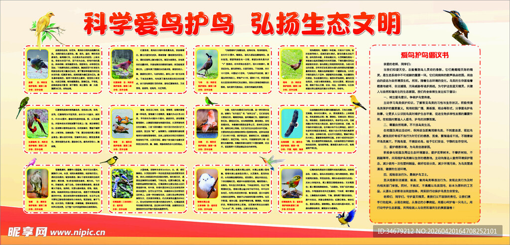 爱鸟护鸟分布图