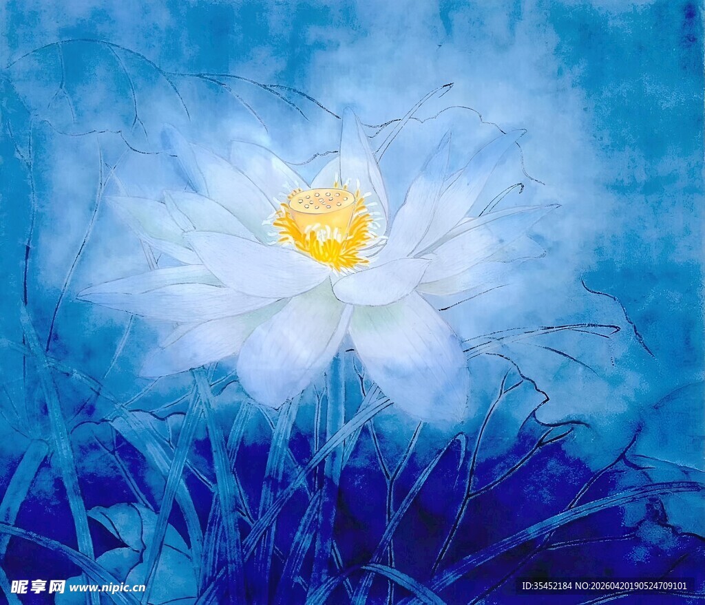 莲花插画