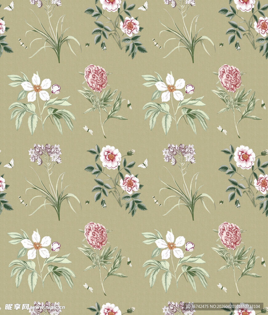 复古花卉图案背景