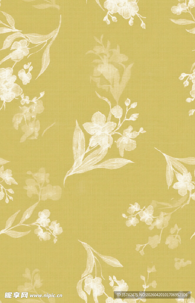 淡黄色花卉图案背景