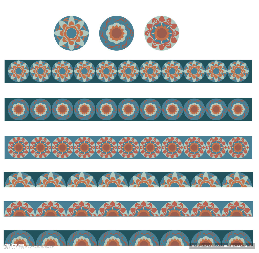 复古民族风花纹装饰图案
