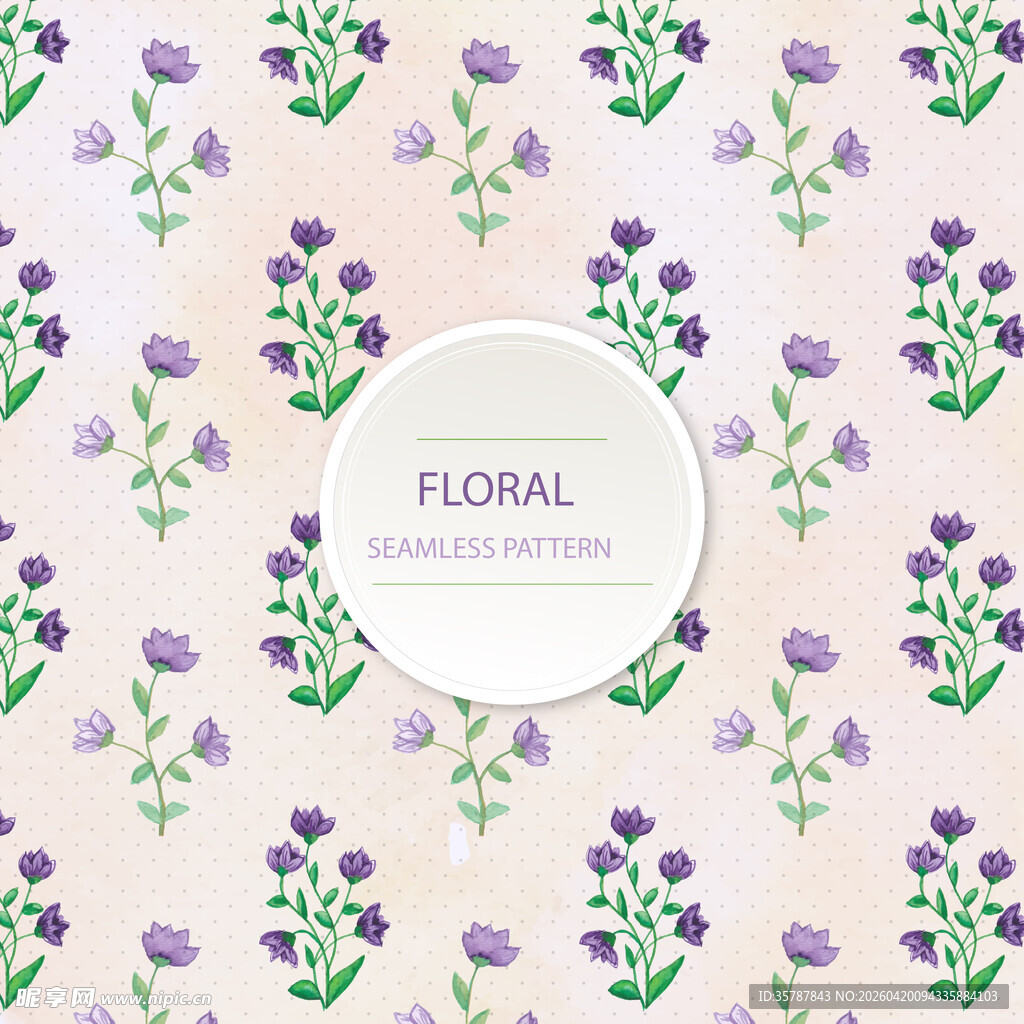 淡紫色花卉图案背景设计