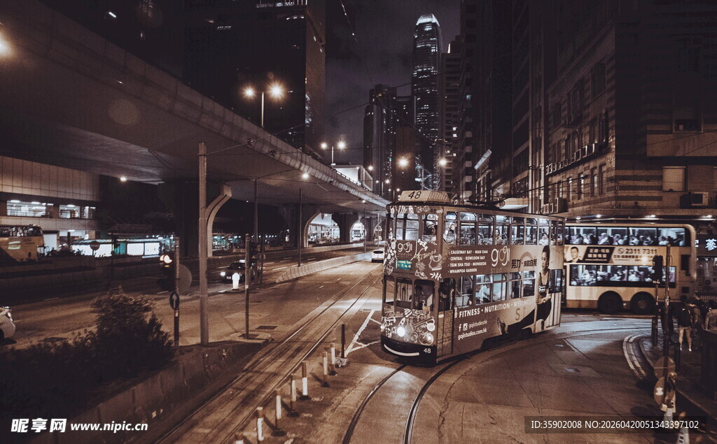 城市夜晚街道繁华景象