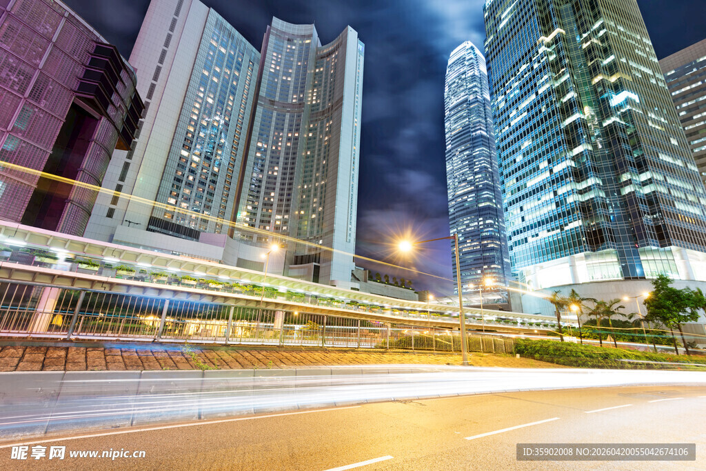 城市夜景车流光影之美