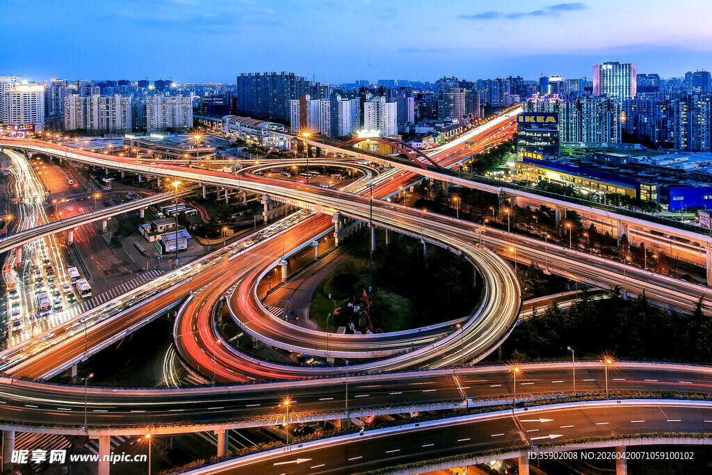 城市繁华立交夜景