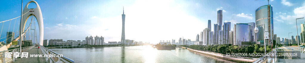 城市河畔现代建筑景观
