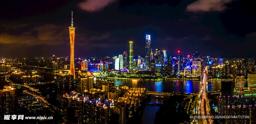 璀璨都市夜景俯瞰图