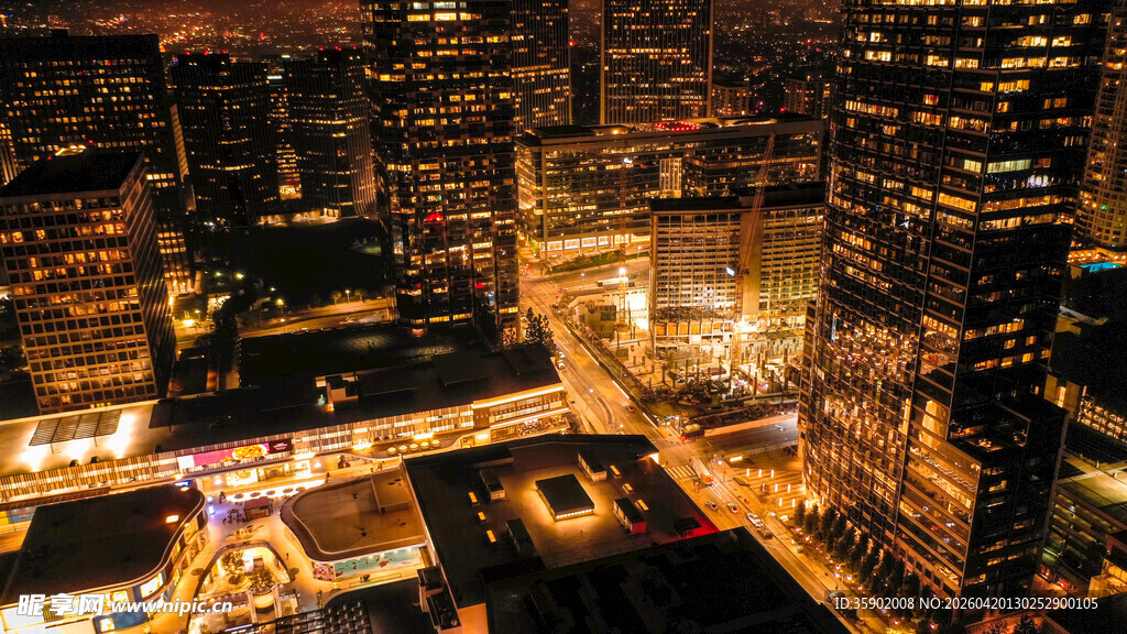 城市璀璨夜景俯瞰图