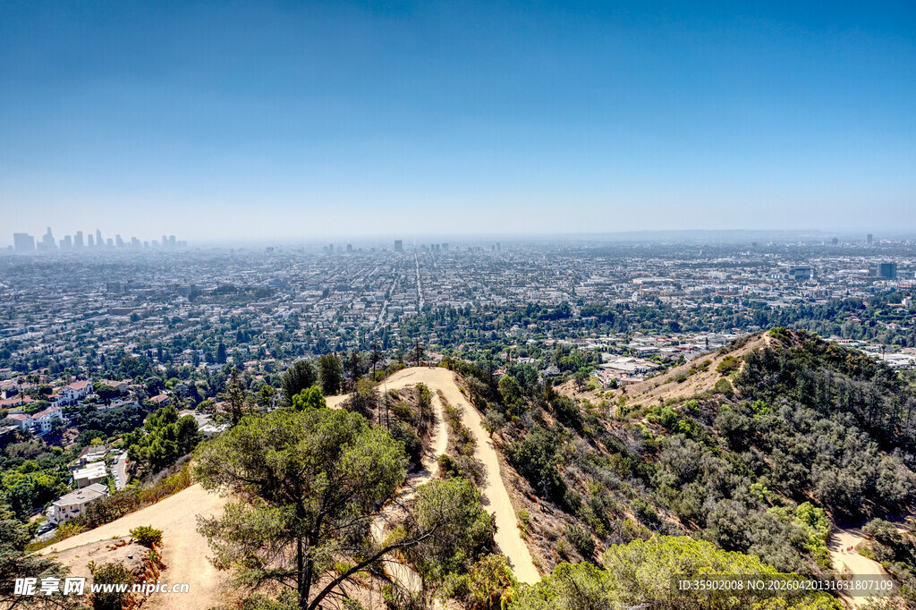 洛杉矶城市全景俯瞰风光