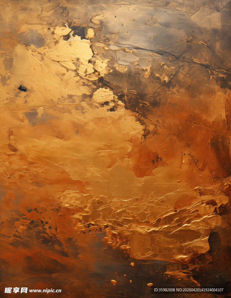 抽象橙棕系艺术油画纹理