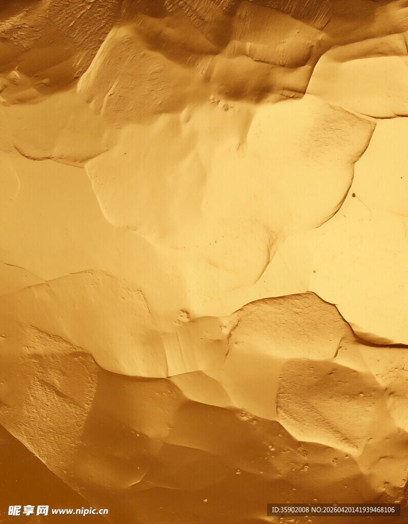 褶皱的金色纸张纹理