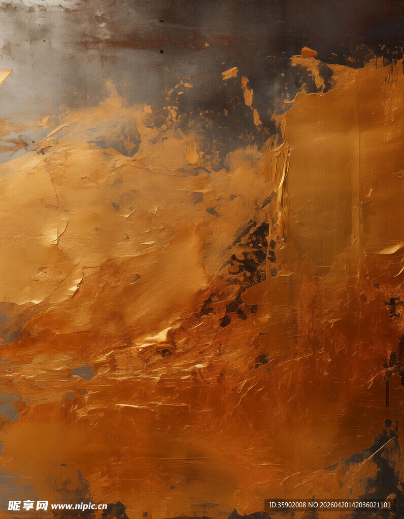 抽象橙色调艺术油画纹理
