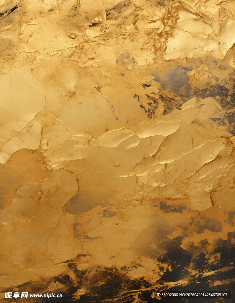 金色抽象纹理艺术画面