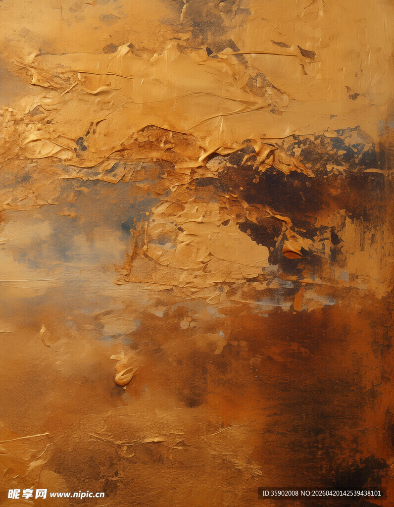 抽象棕色调艺术油画作品