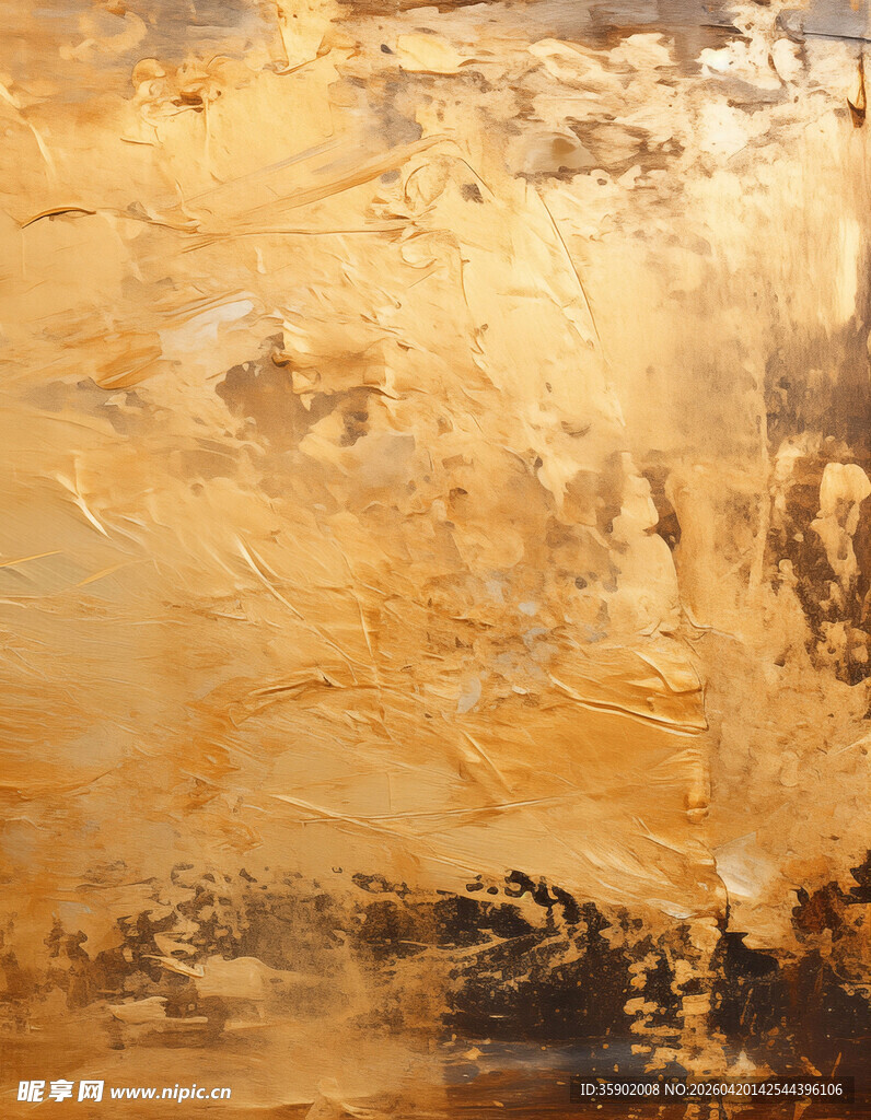抽象金色纹理艺术画作