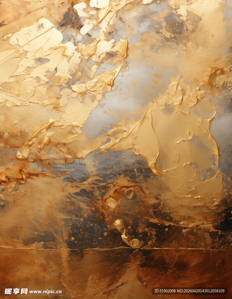 抽象金棕色调艺术纹理画面