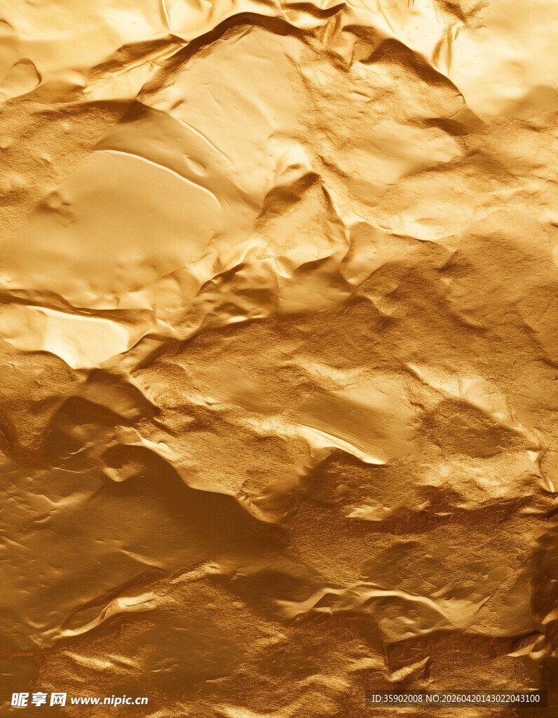 金色褶皱纹理背景图