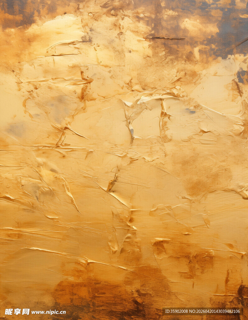 抽象棕黄色调艺术油画