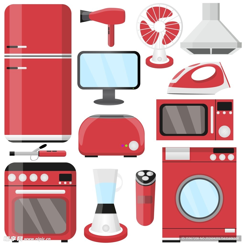红色家电图标