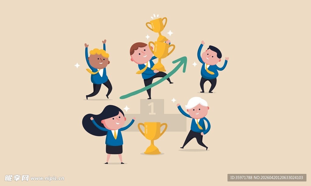 职场夺冠素材