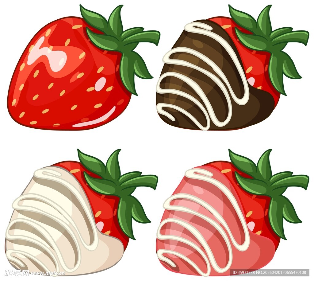 草莓甜品素材