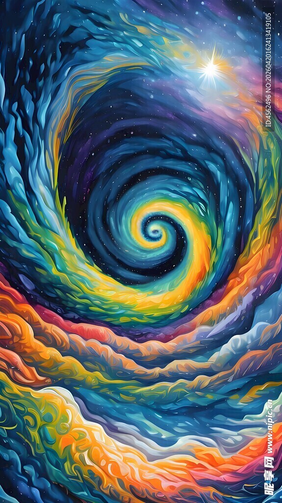 梦幻色彩漩涡抽象艺术图