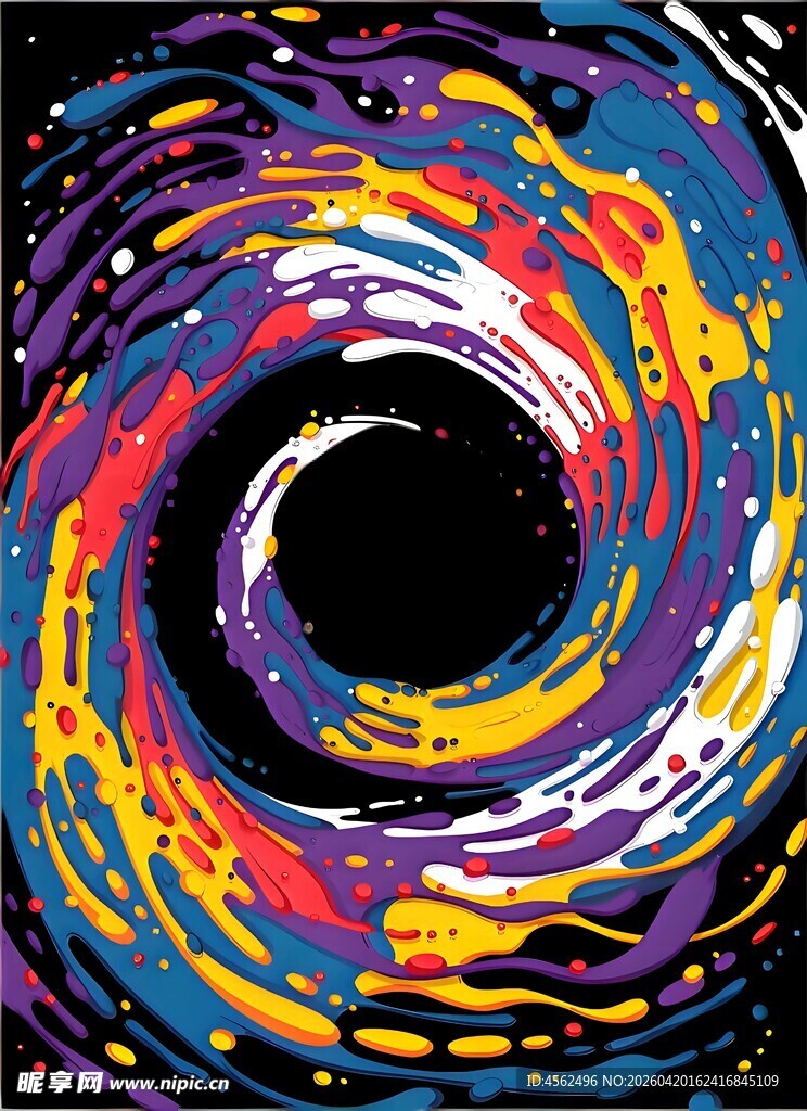 绚丽色彩漩涡抽象艺术图