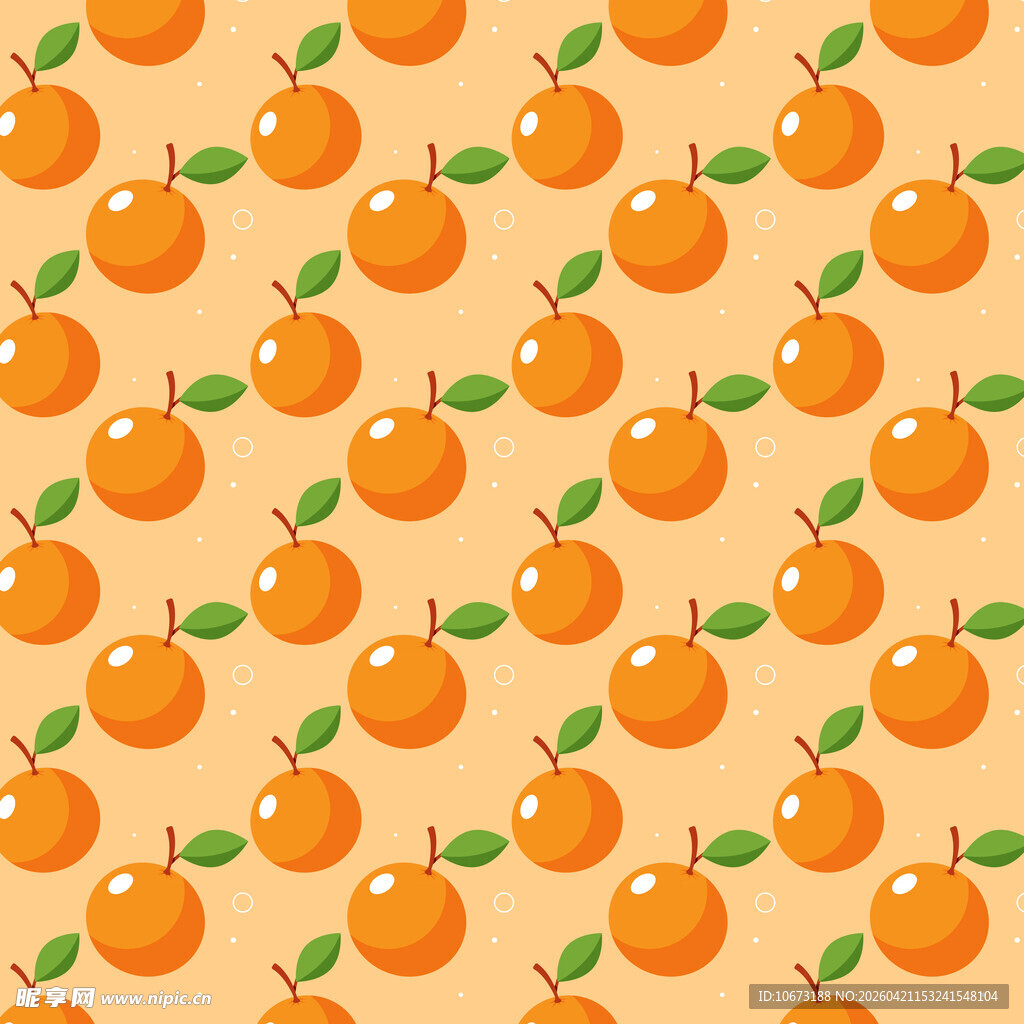 橙子无缝图案背景