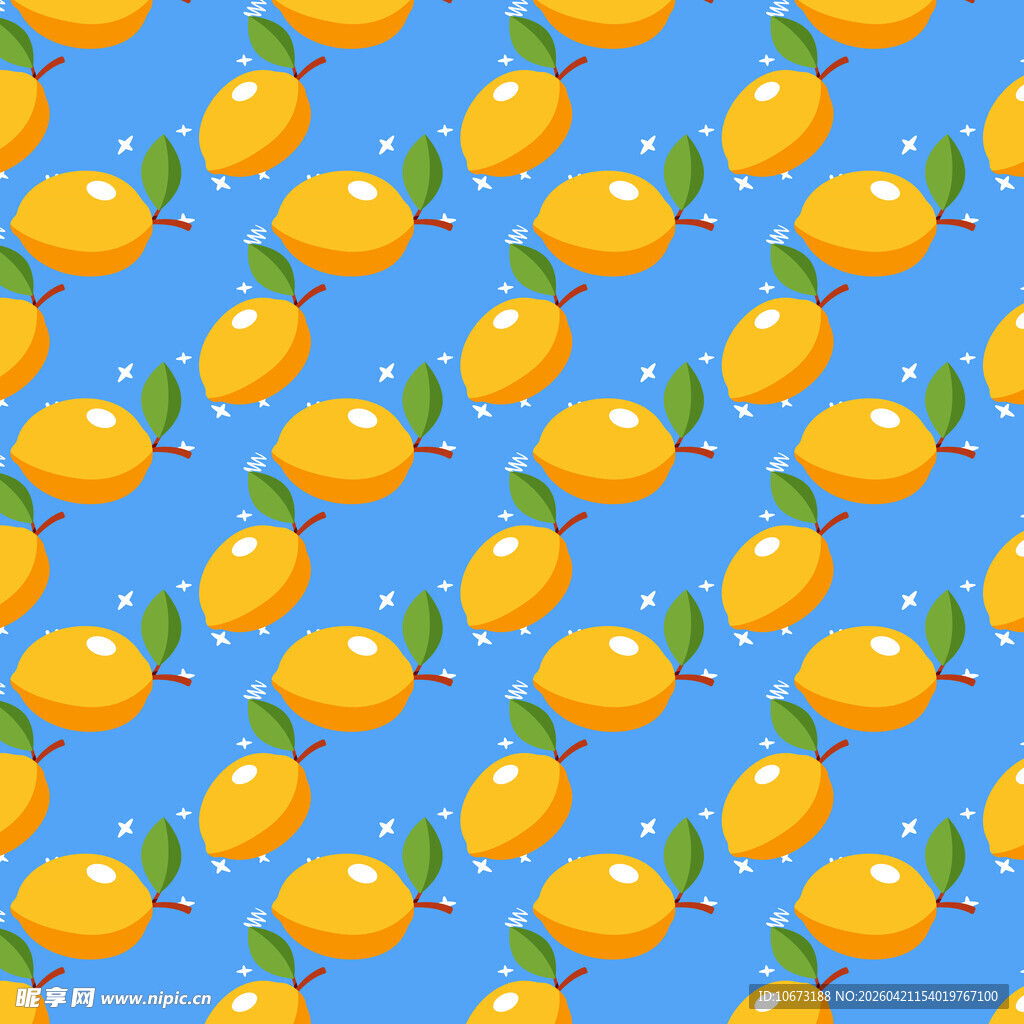 蓝色背景上的芒果图案