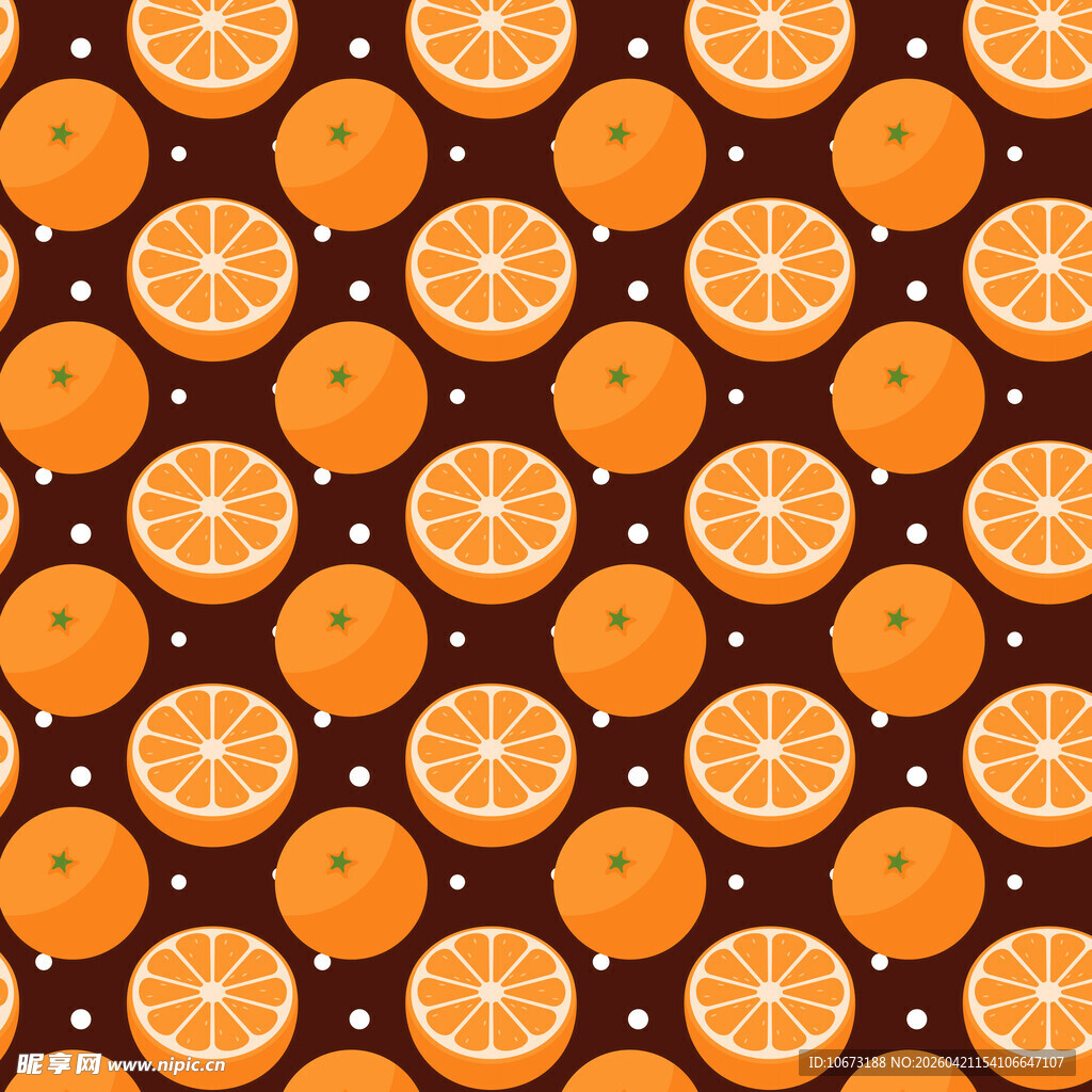 橙色切片水果图案背景