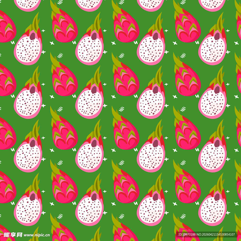 火龙果图案绿色背景纹理