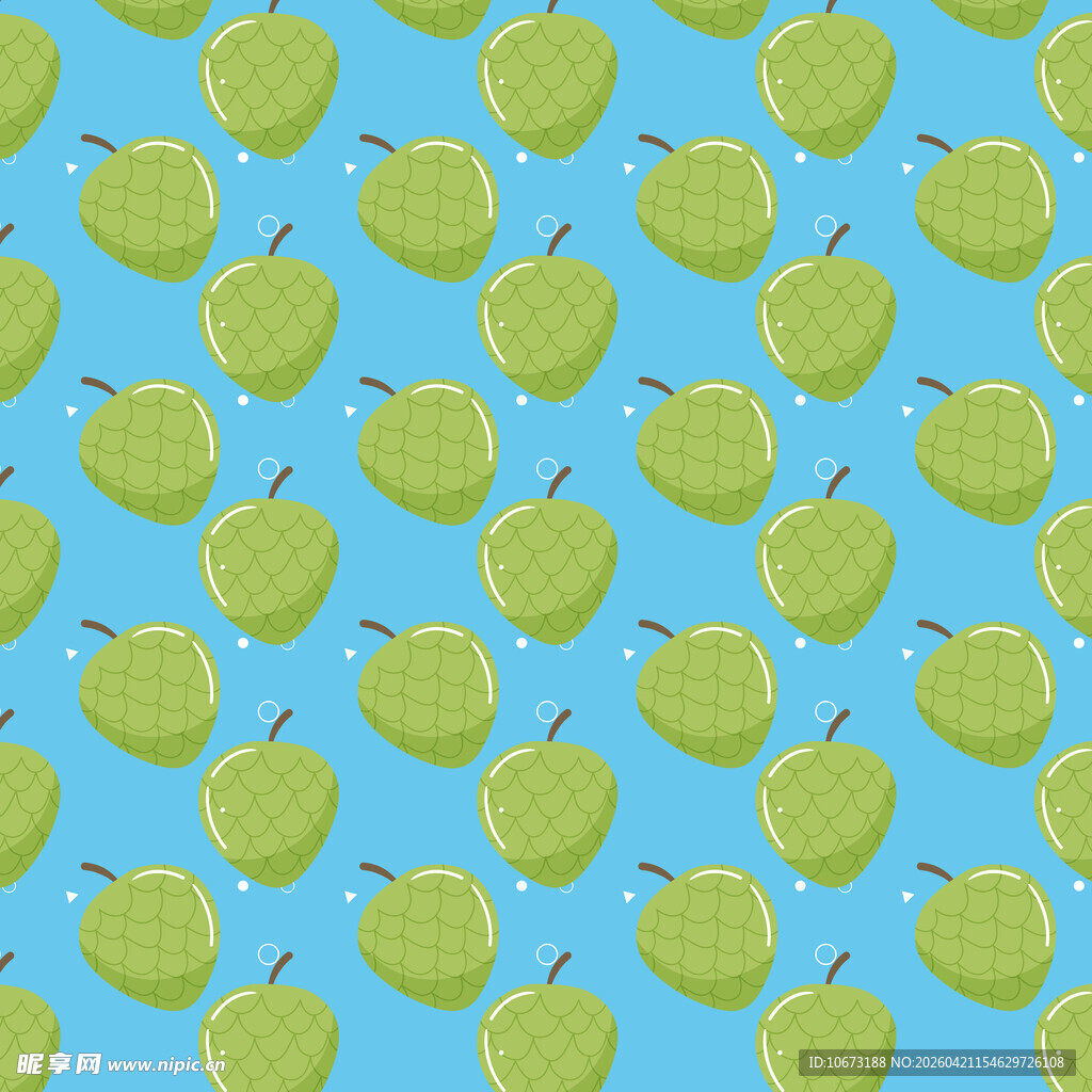 青苹果无缝图案背景