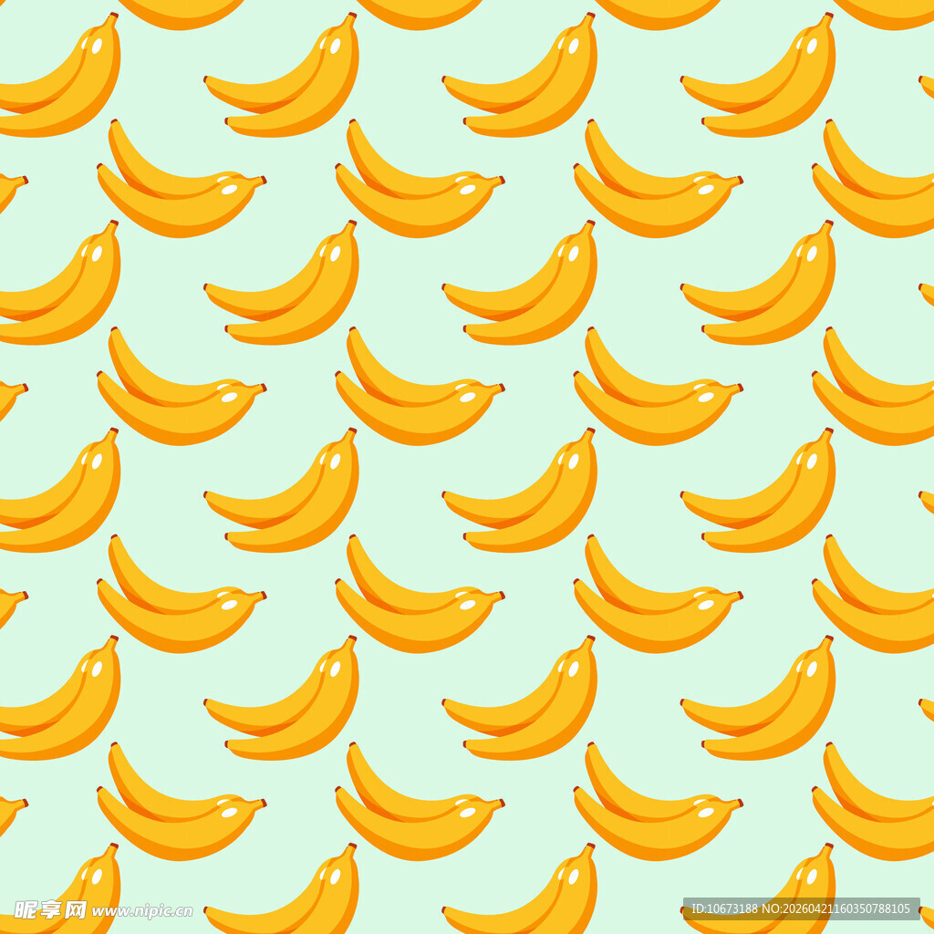 香蕉图案背景的清新插画