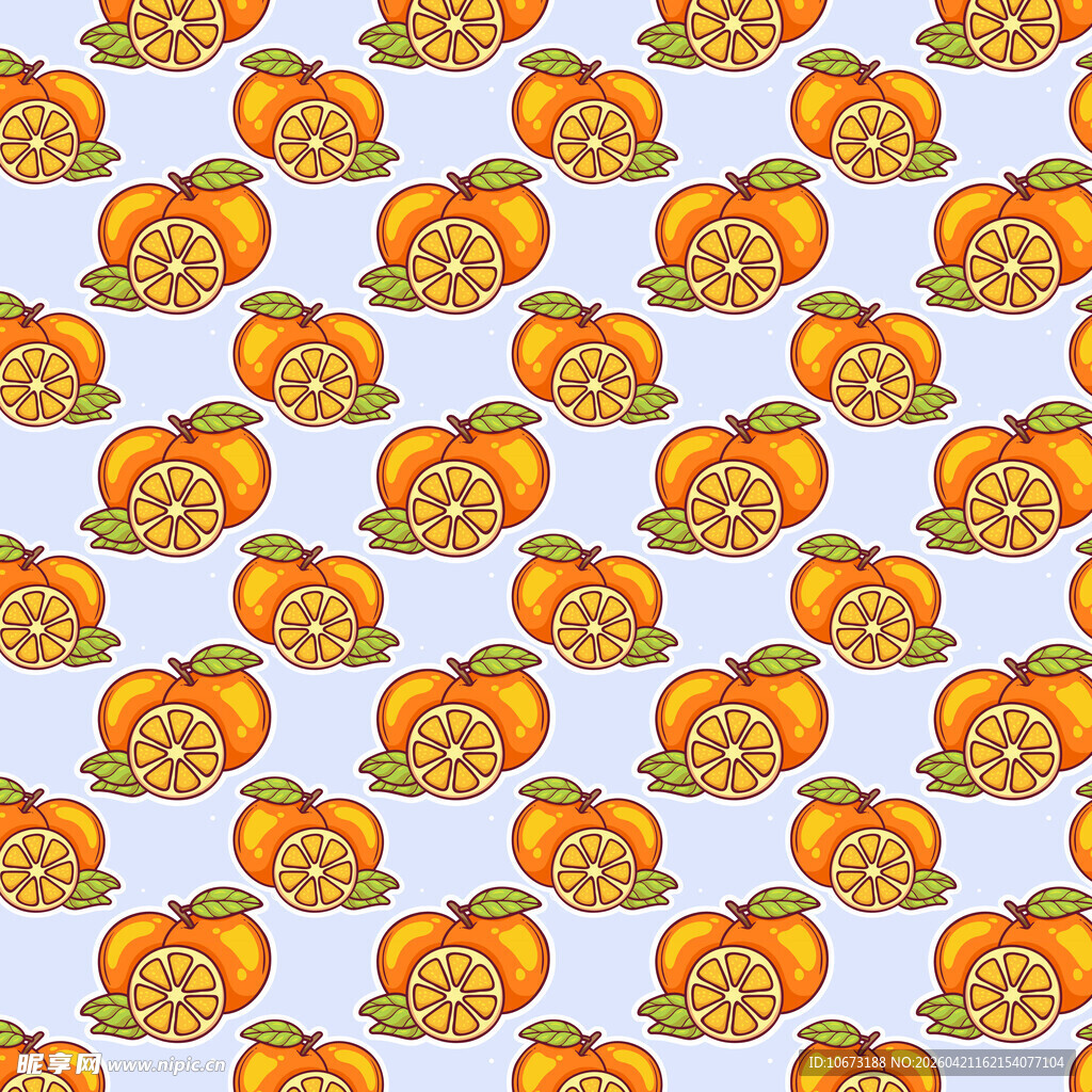 橙子图案无缝背景纹理