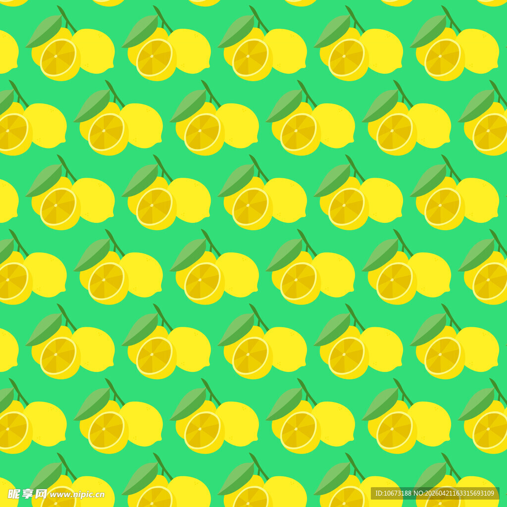 柠檬图案背景 