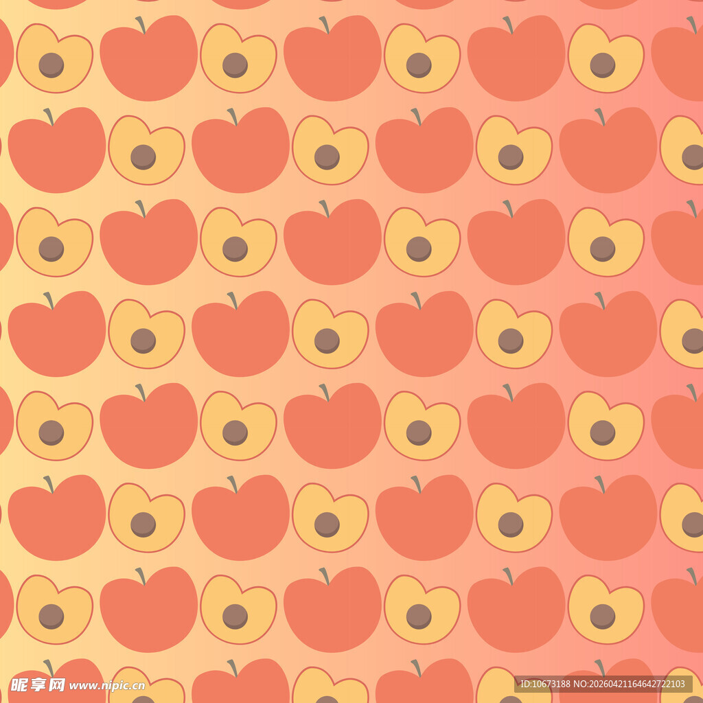 桃子图案背景壁纸