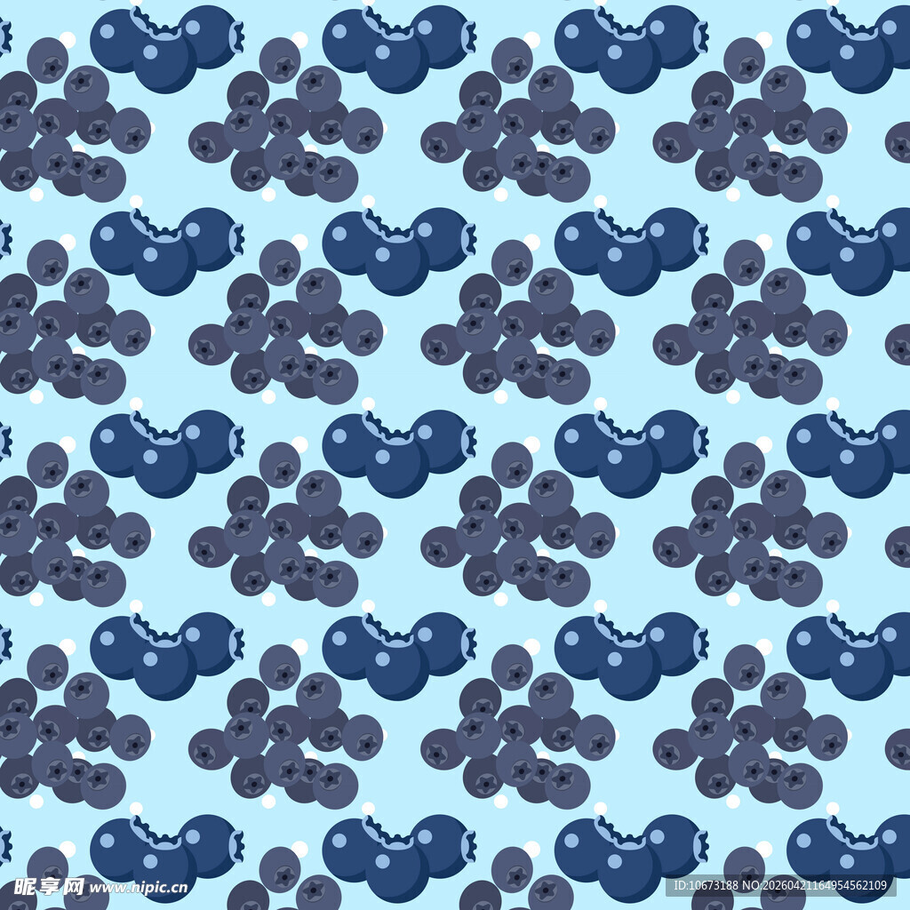 蓝色浆果图案背景纹理