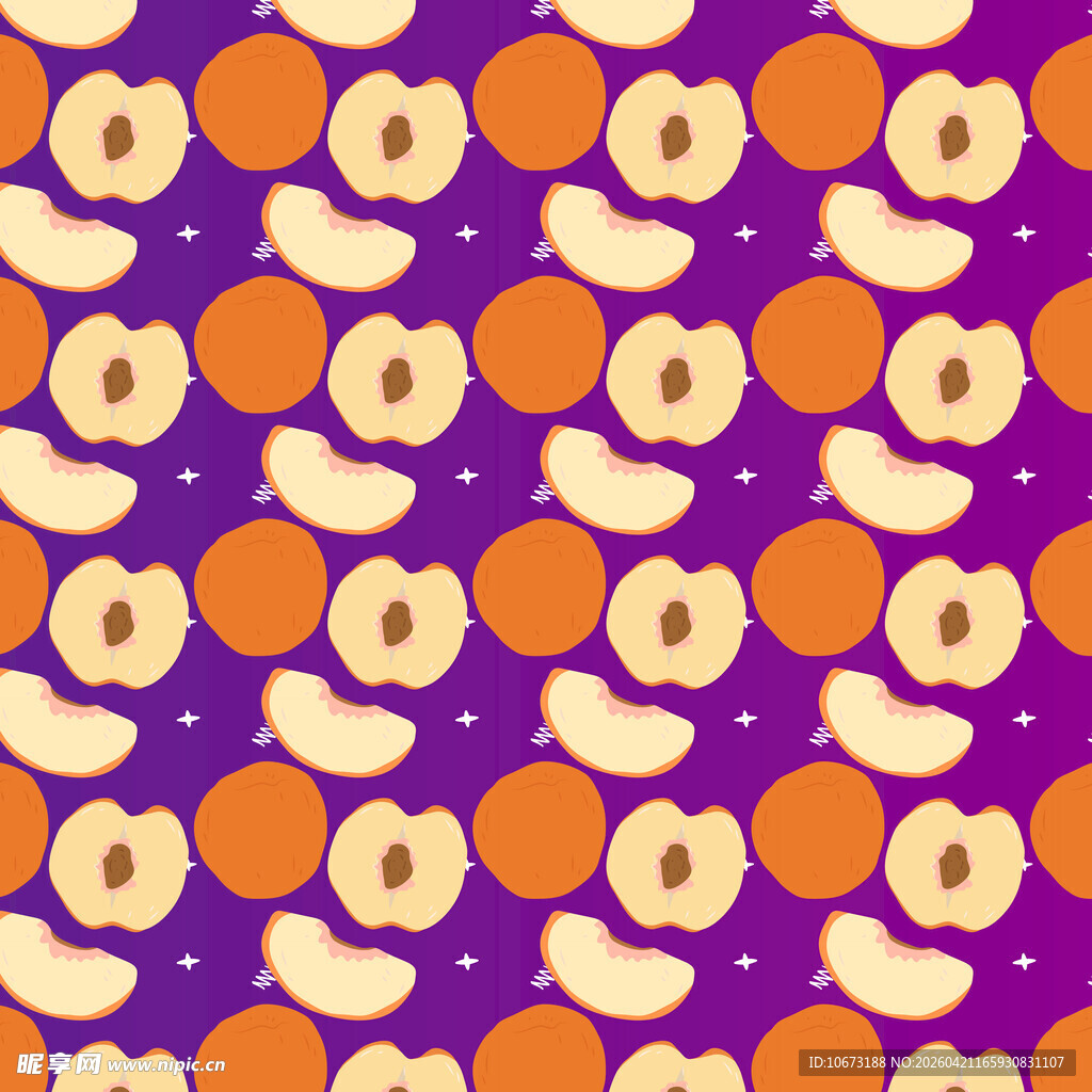 紫色背景的桃子图案