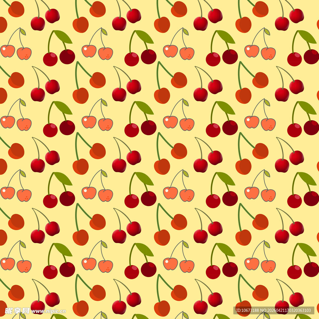 樱桃图案背景纹理设计