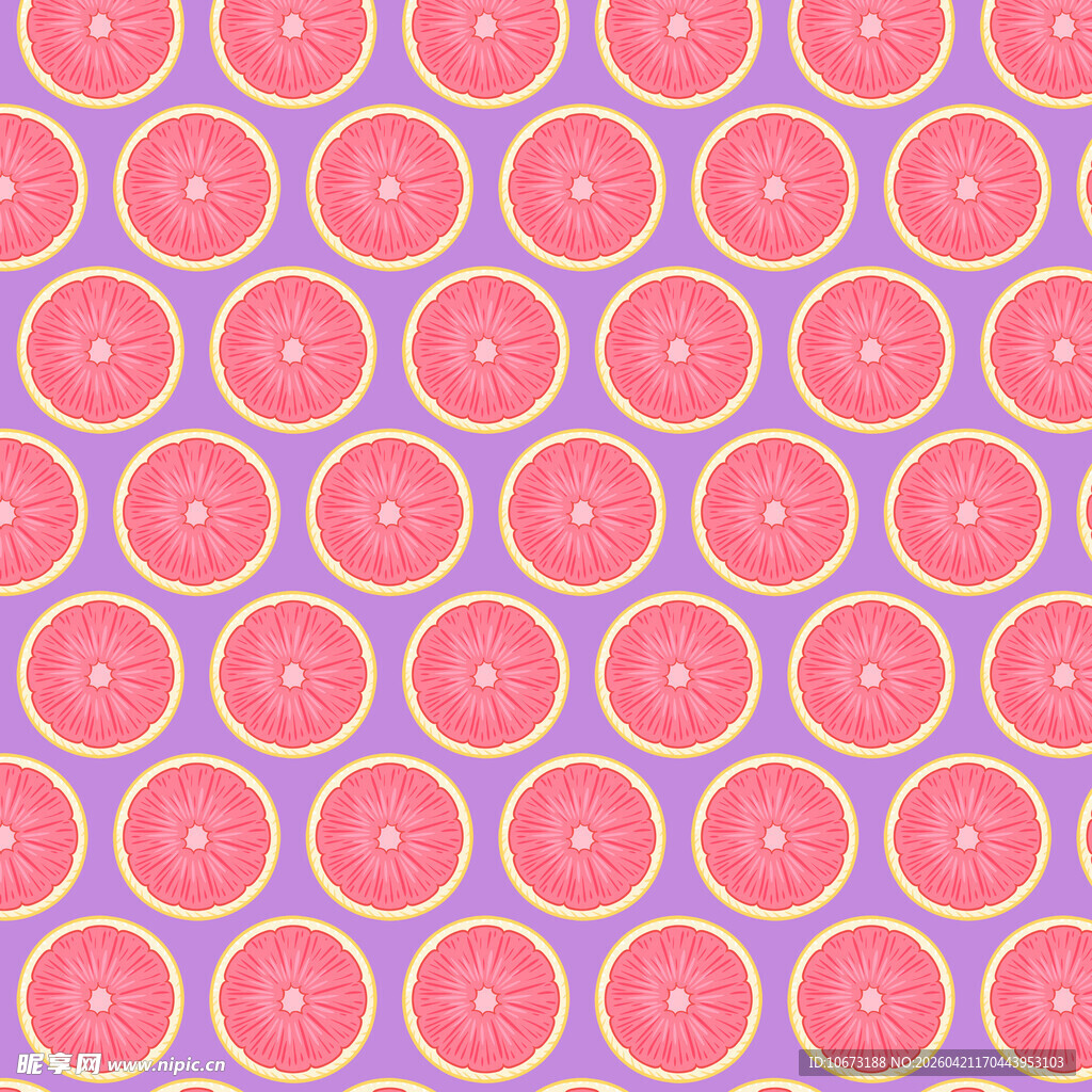 粉色西柚切片图案背景
