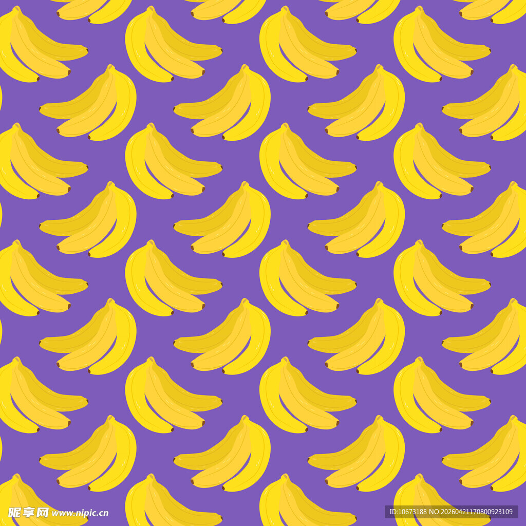 紫色背景上的香蕉图案