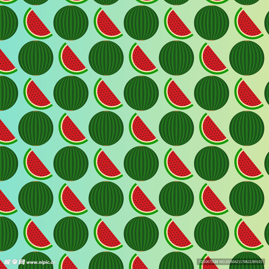 西瓜图案背景 